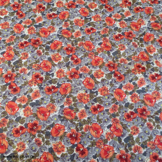 Rip Stop Baumwoll Leinwand Stoff, mille fleur Blumenwiese