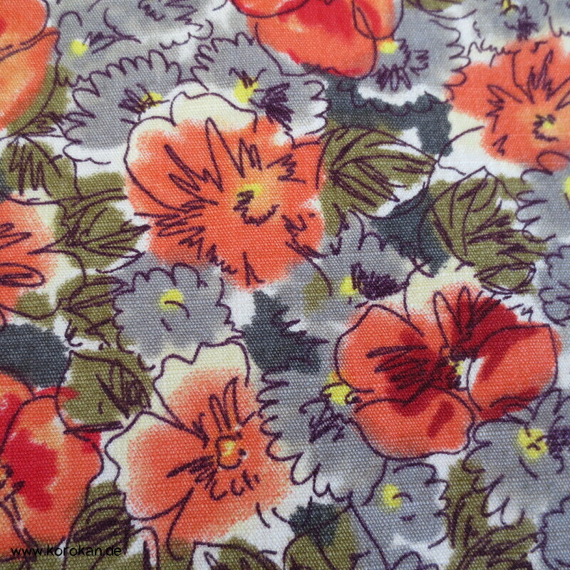 Rip Stop Baumwoll Leinwand Stoff, mille fleur Blumenwiese
