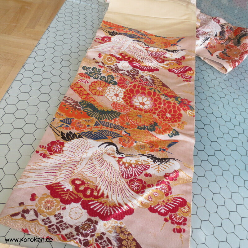 Kraniche und Landschaft Fukuro Obi
