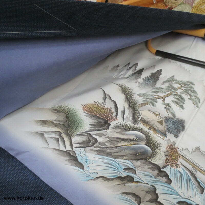 Fuji, Brücke, Fluss Bildfutter Tsumugi Kikko Haori