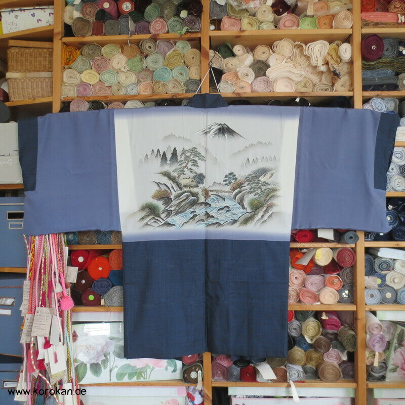 Fuji, Brücke, Fluss Bildfutter Tsumugi Kikko Haori