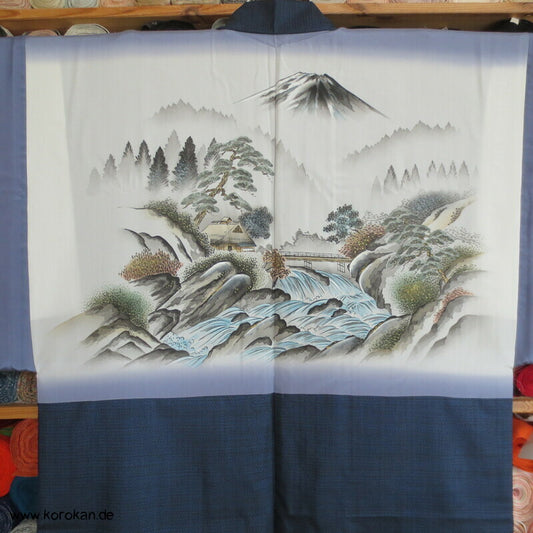 Fuji, Brücke, Fluss Bildfutter Tsumugi Kikko Haori