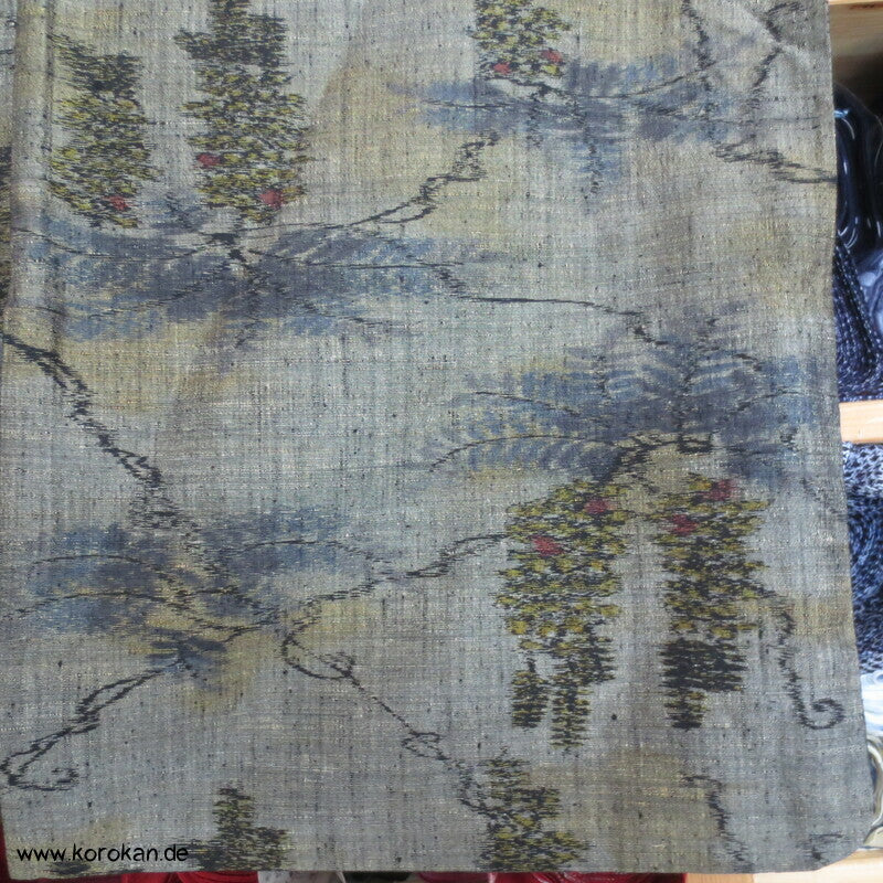 Kasuri Wisteria Hitoe Seiden Tsumugi Kimono