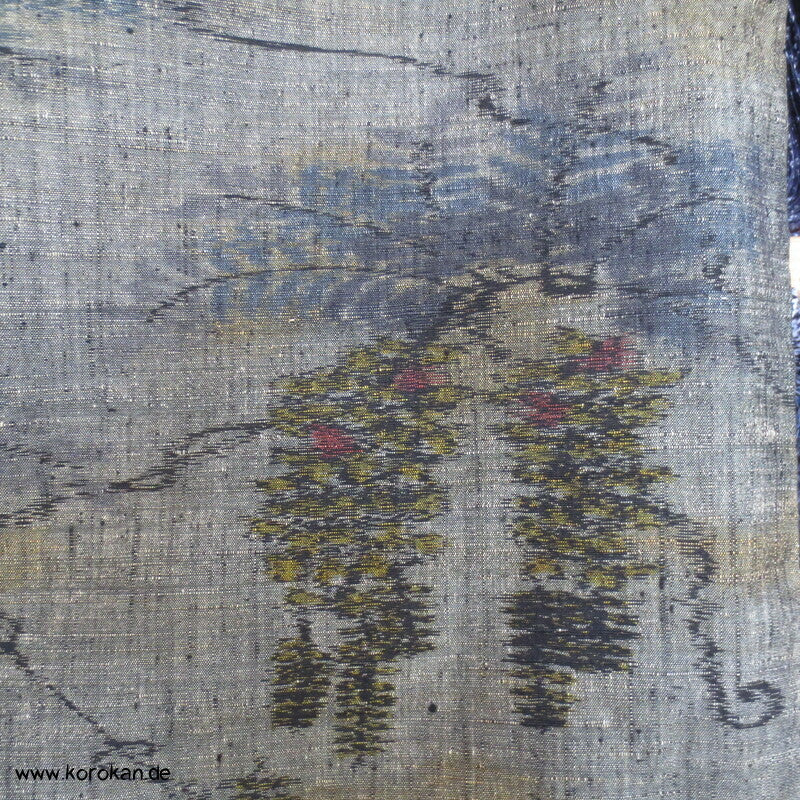 Kasuri Wisteria Hitoe Seiden Tsumugi Kimono