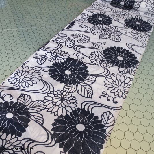 Kiku und Welle Yukata Kimono Baumwoll Stoff