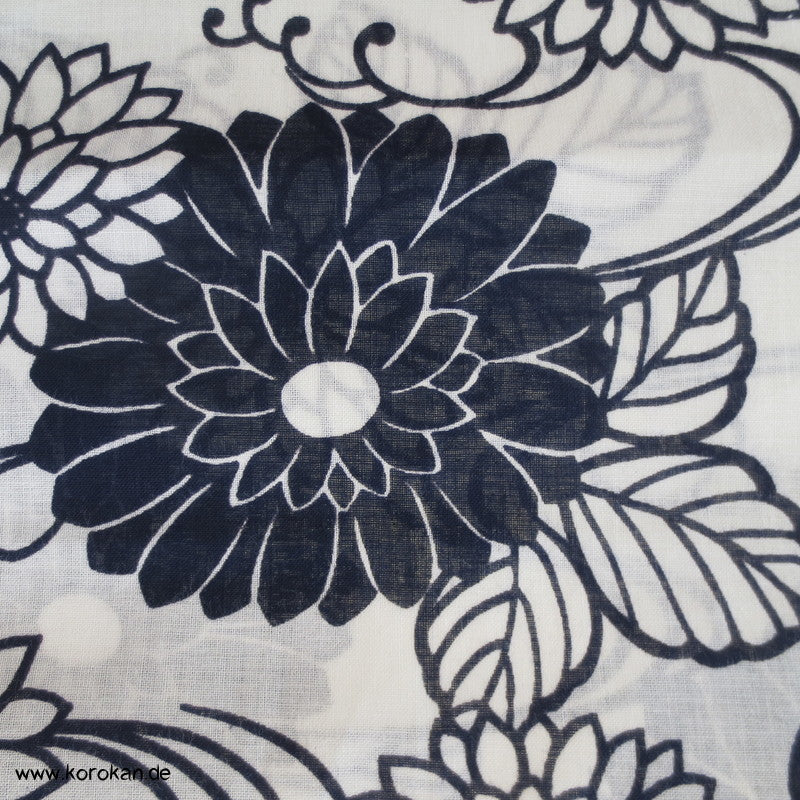 Kiku und Welle Yukata Kimono Baumwoll Stoff