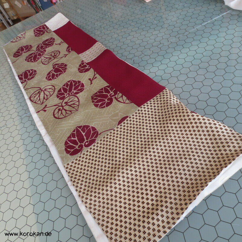 Patchwork Upcycling japanische Kimono Seiden Schal