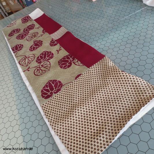 Patchwork Upcycling japanische Kimono Seiden Schal