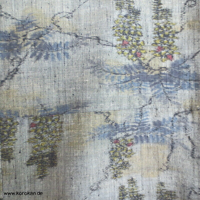 Kasuri Wisteria Hitoe Seiden Tsumugi Kimono