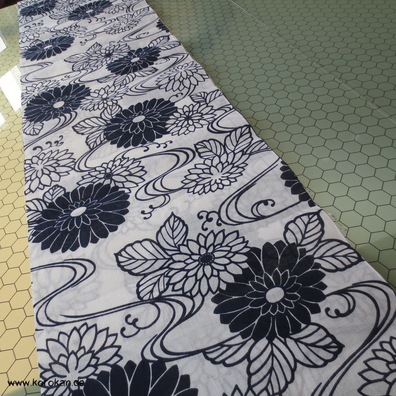 Kiku und Welle Yukata Kimono Baumwoll Stoff