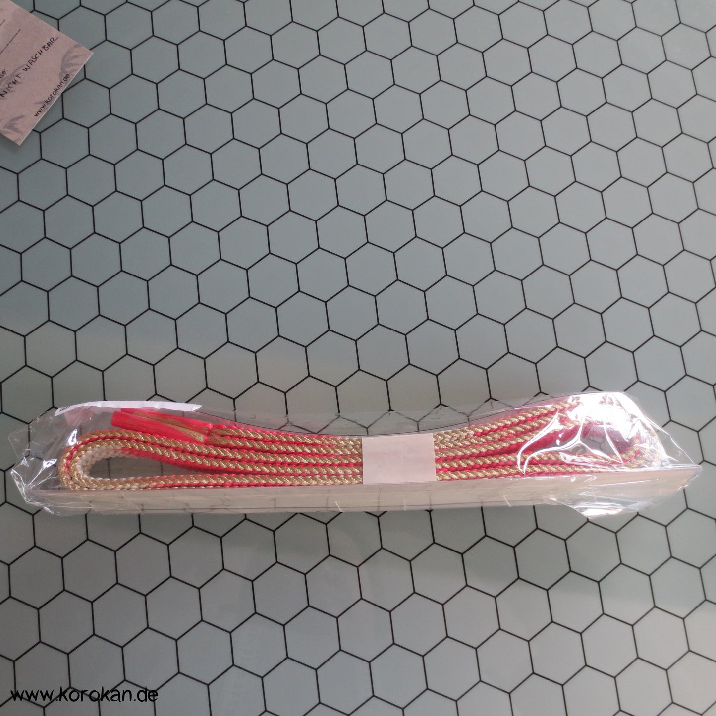 pink - weiß - golden mit feinem Muster Obijime, originalverpackt