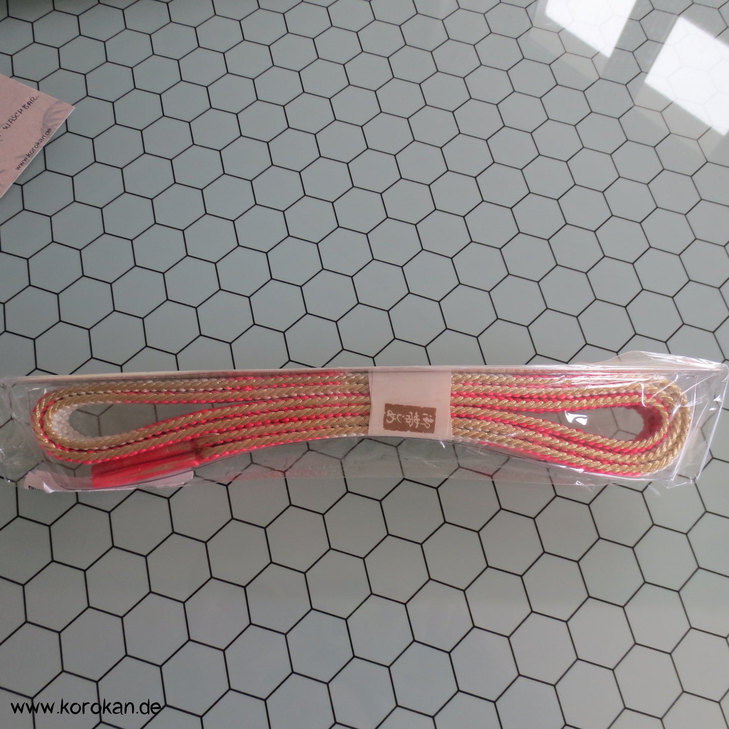 pink - weiß - golden mit feinem Muster Obijime, originalverpackt