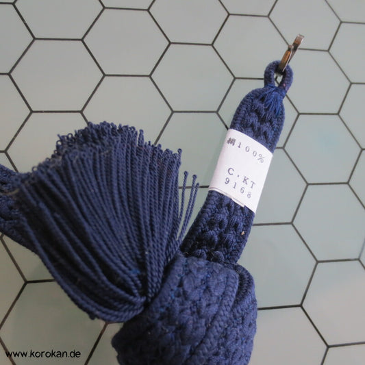 dunkelblauer Seiden Männer Haori Himo, neu mit Etikett