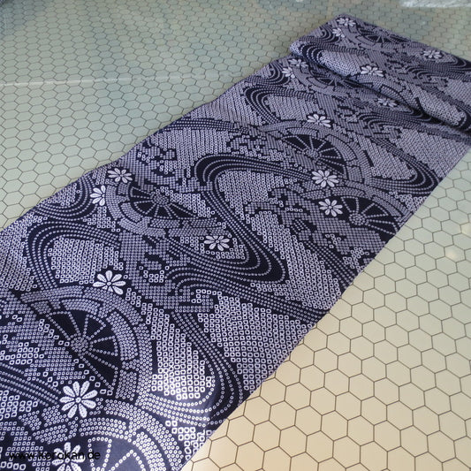 Kanoko Dot Genji Wheel, Fluss Yukata Baumwoll Kimono Stoff
