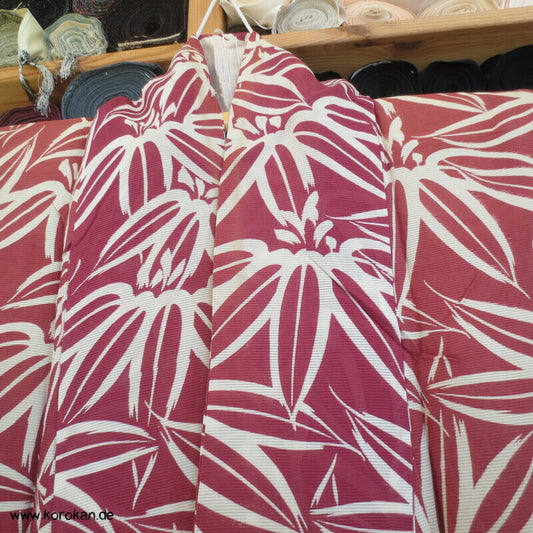 Bambusmuster Hitoe Kimono, Rho Seide