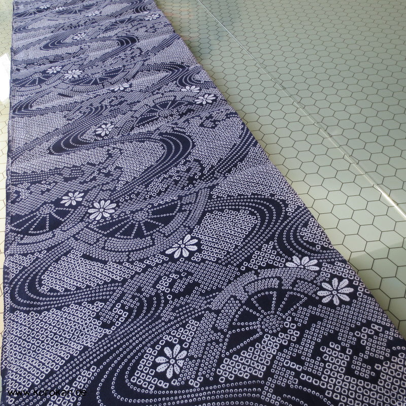 Kanoko Dot Genji Wheel, Fluss Yukata Baumwoll Kimono Stoff