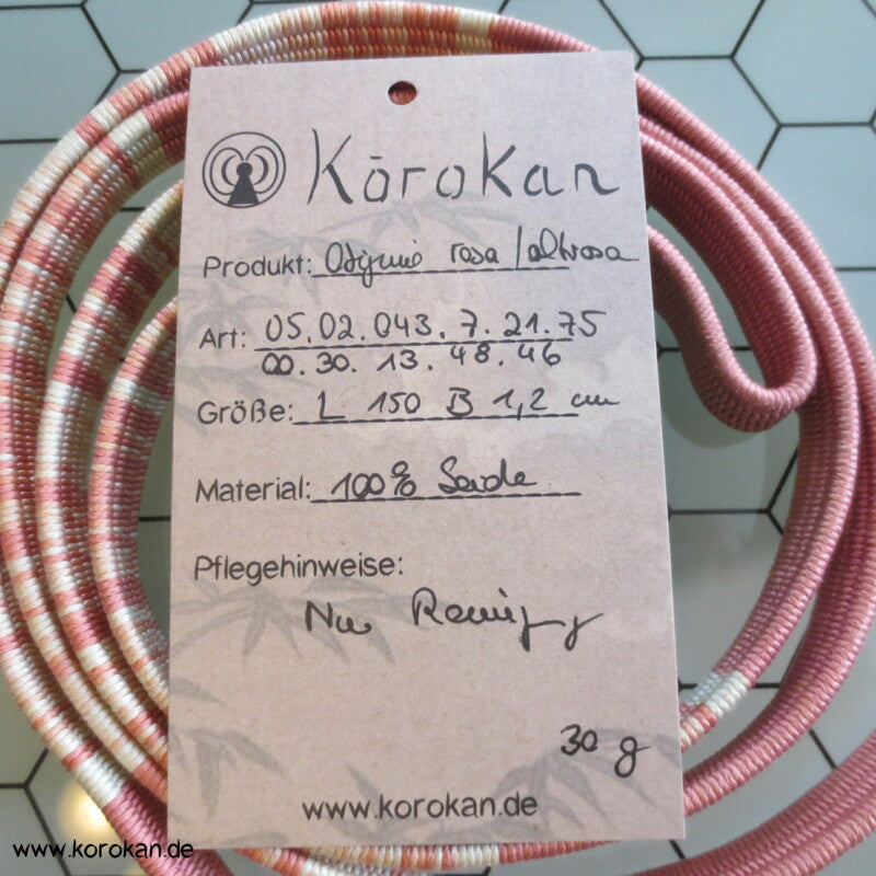 weiß über rosa nach altrosa Verlauf Obijime