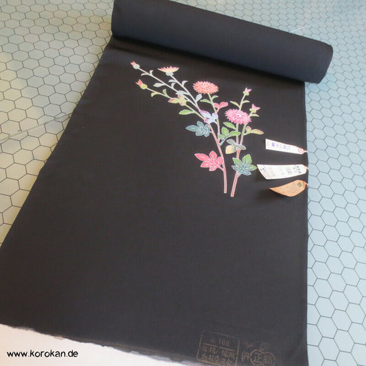 Chrysanthemenstengel Haori Crepe Seide Tanmono Kimono Stoffrolle