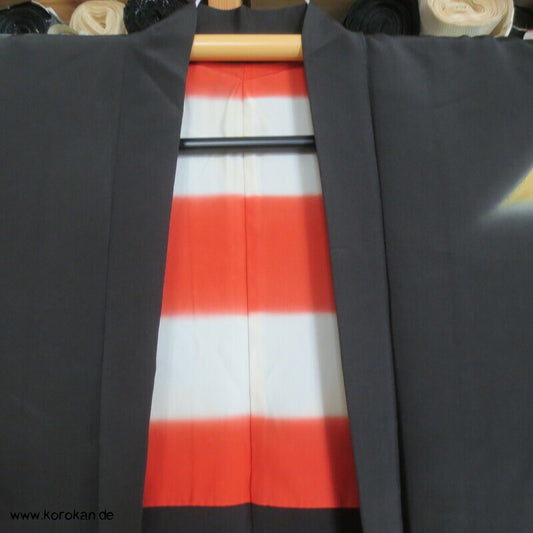 Gold- / Silberhügel auf Seidencrepe Haori