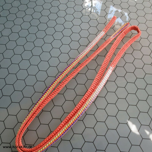 bunte Längsstreifen in apricot Obijime, Seide