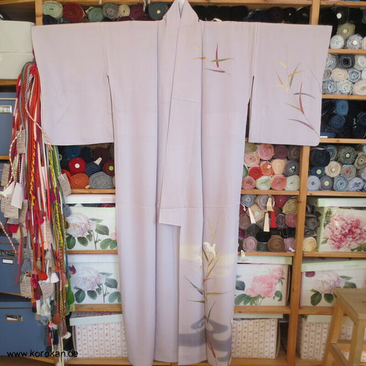 Sandregenpfeifer im Bambus Hitoe Homongi Kimono Rho Seide