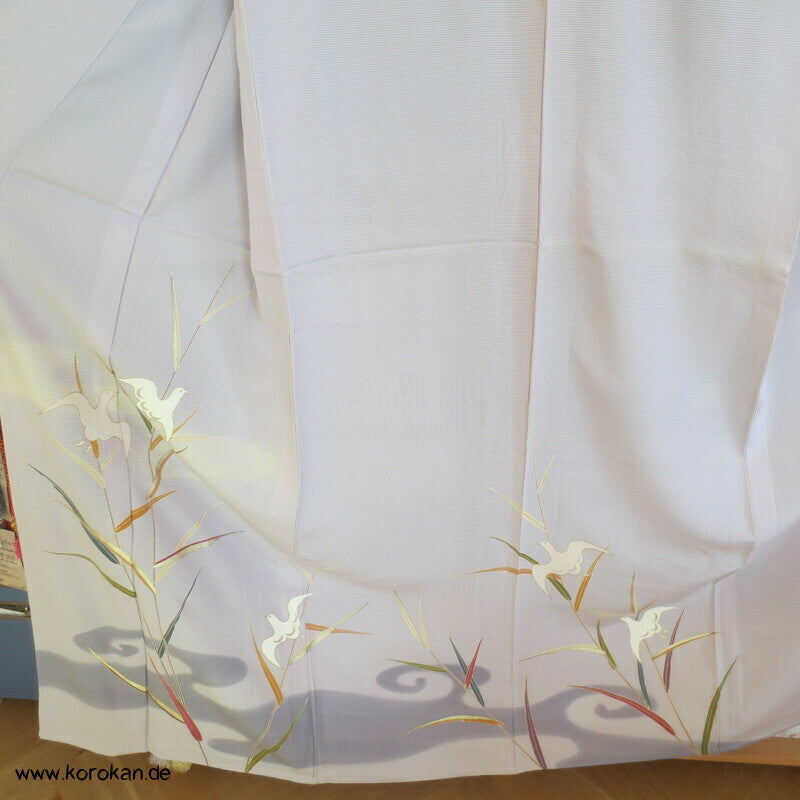 Sandregenpfeifer im Bambus Hitoe Homongi Kimono Rho Seide