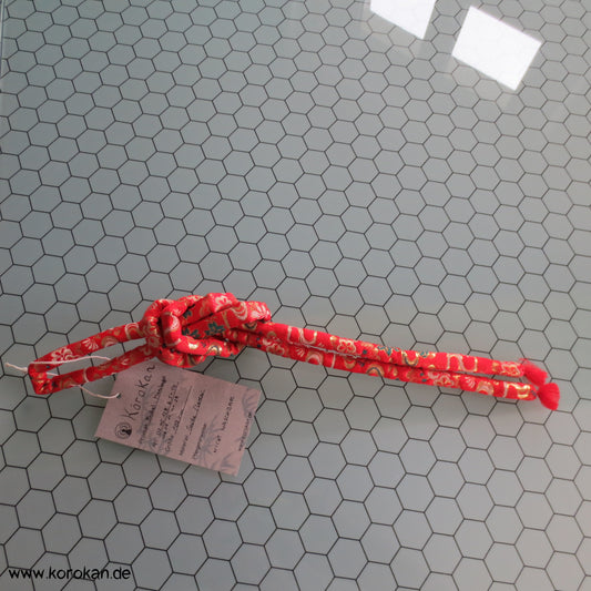 Marukuge, orangene Seide mit Goldlurex, Vintage