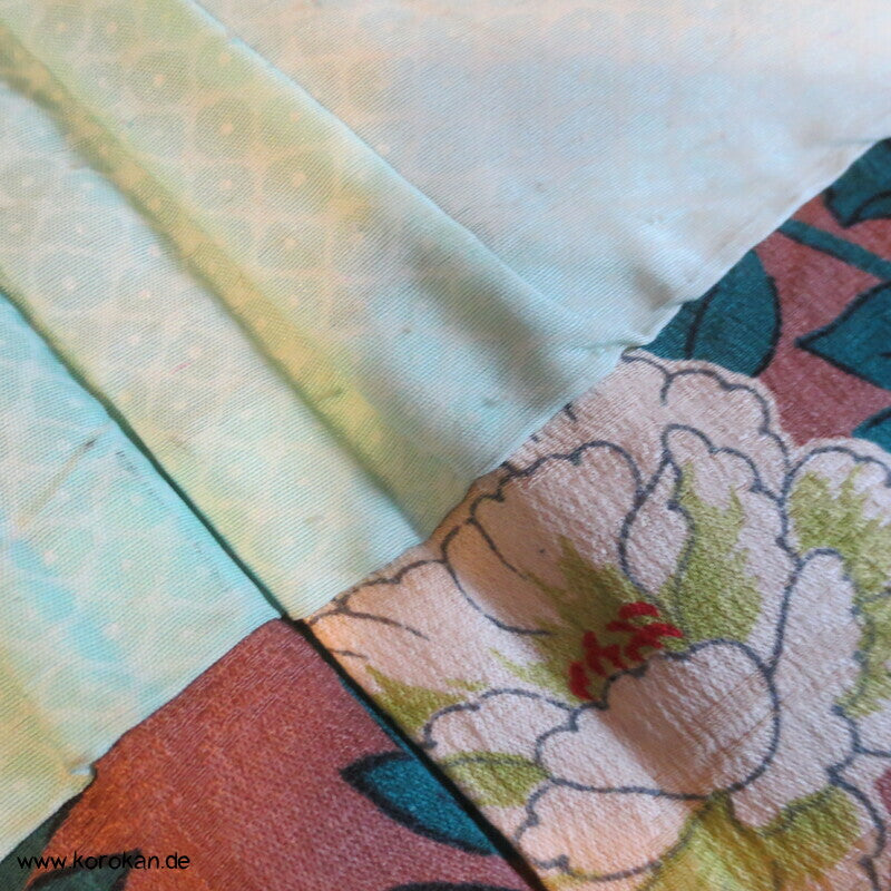 Päonien zwischen Blättern Haori Kimono Jacke Seidendamast