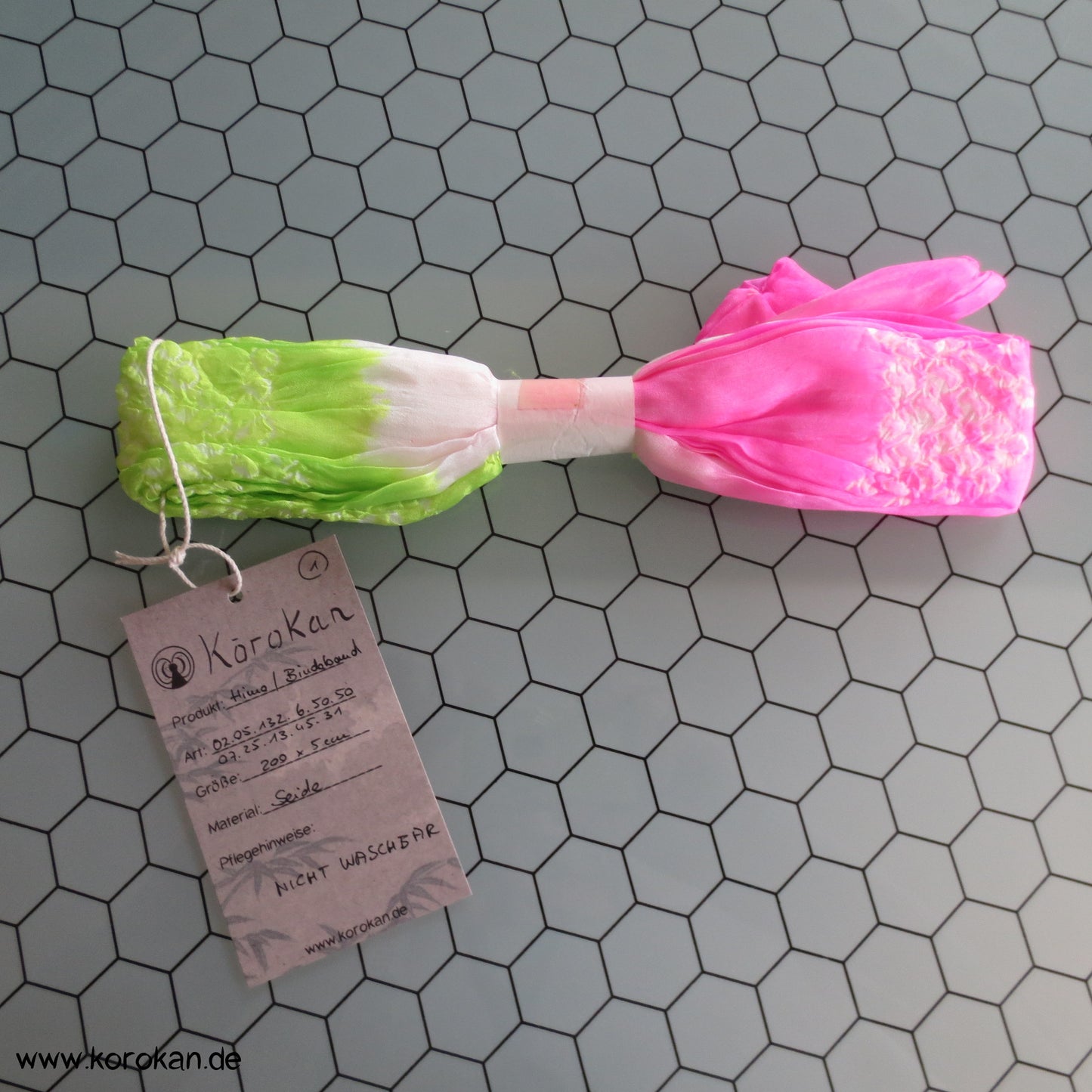 Shibori neonbuntes Himo - Bindeband, Seide