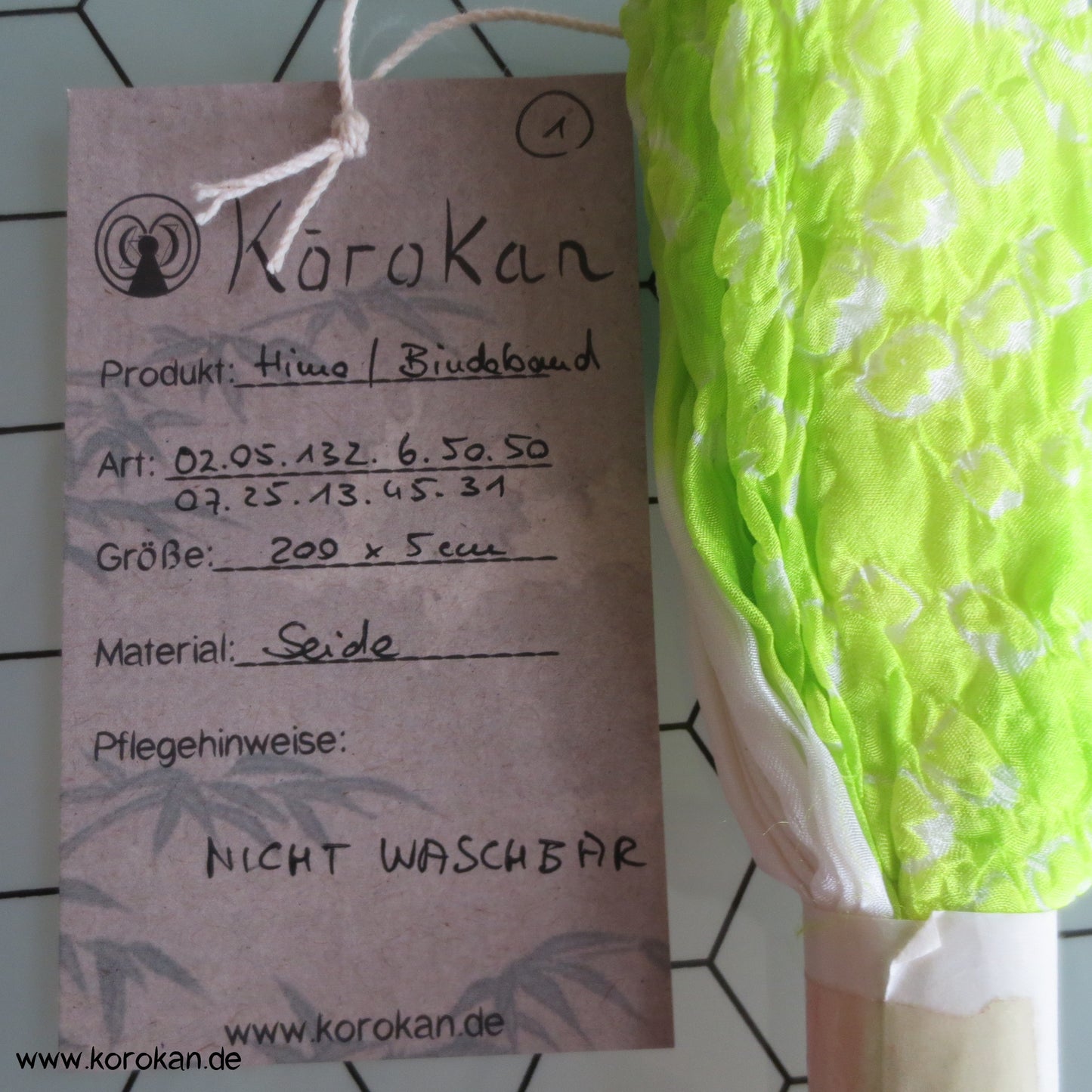 Shibori neonbuntes Himo - Bindeband, Seide