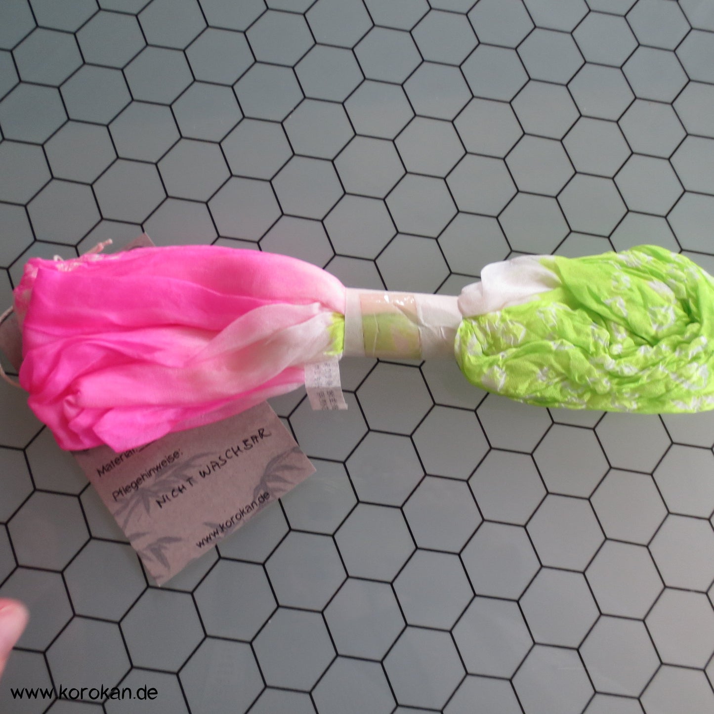 Shibori neonbuntes Himo - Bindeband, Seide