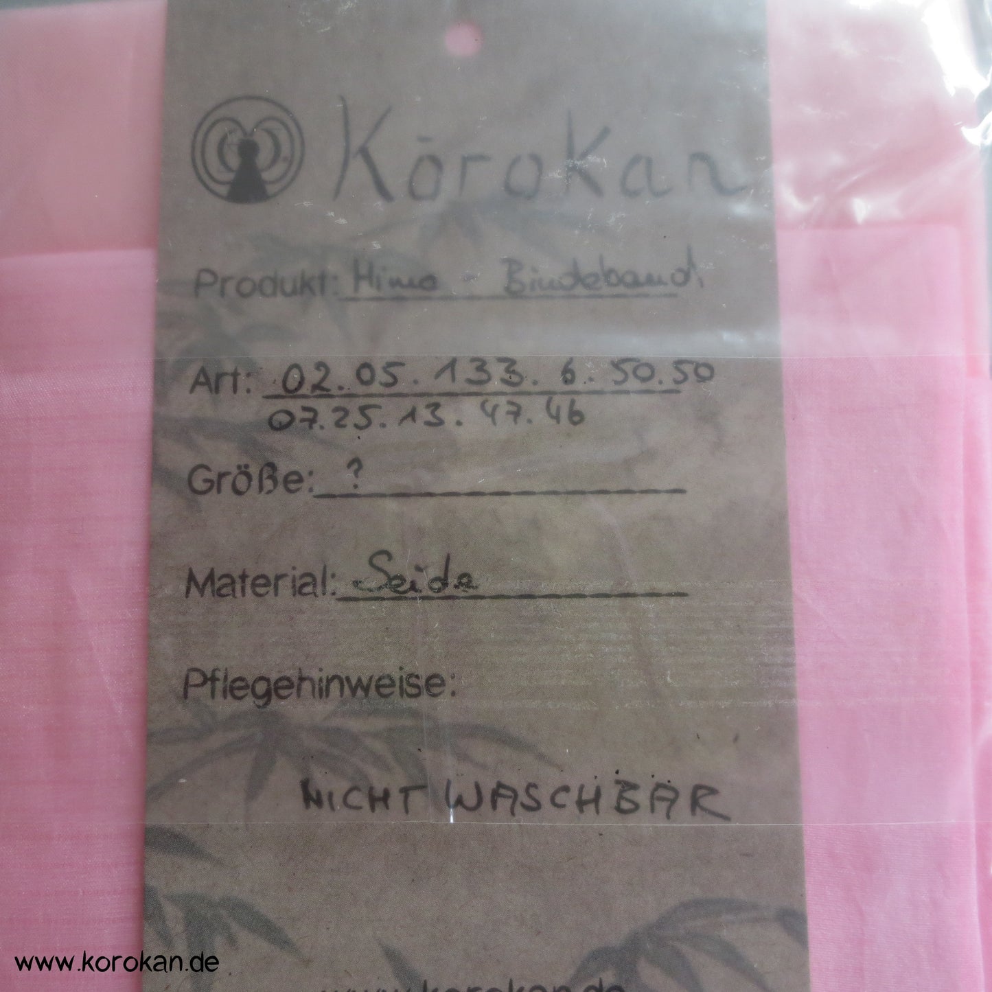 Shibori rosa Himo - Bindeband, Seide