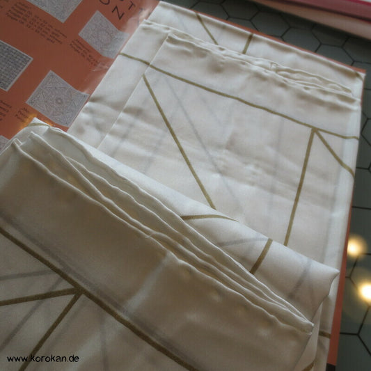 natur Seidentuch mit Gutta Percha Goldgitter