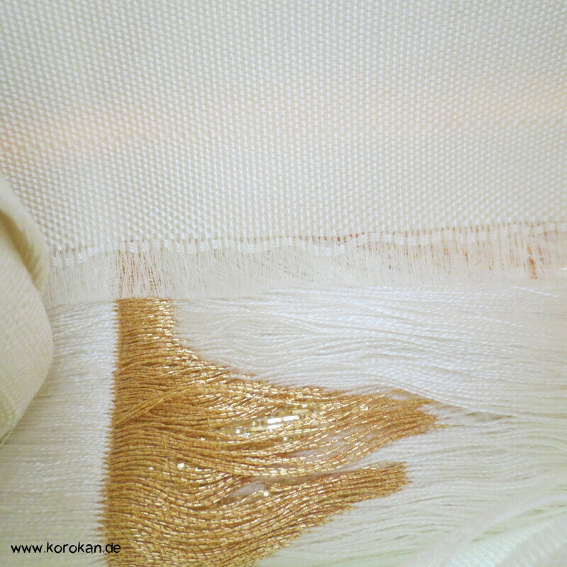 goldene Blüten - Kikko auf heller Seide Fukuro Obi