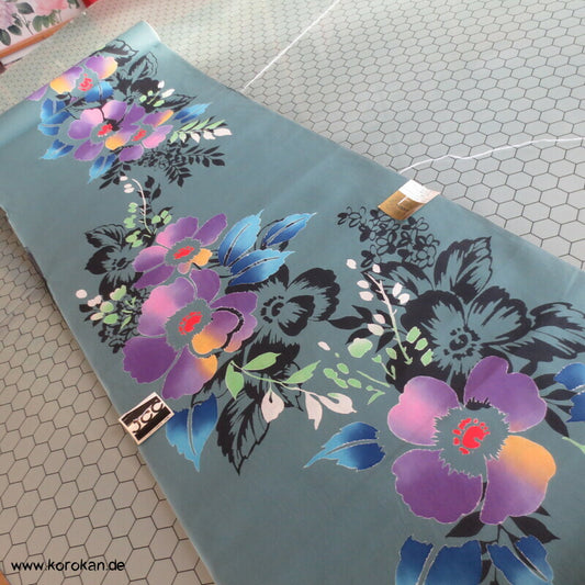 bunte Blumen Yukata Kimono Baumwoll Stoff