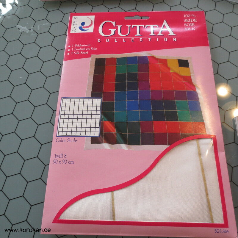 natur Seidentuch Gutta Percha Goldgitter