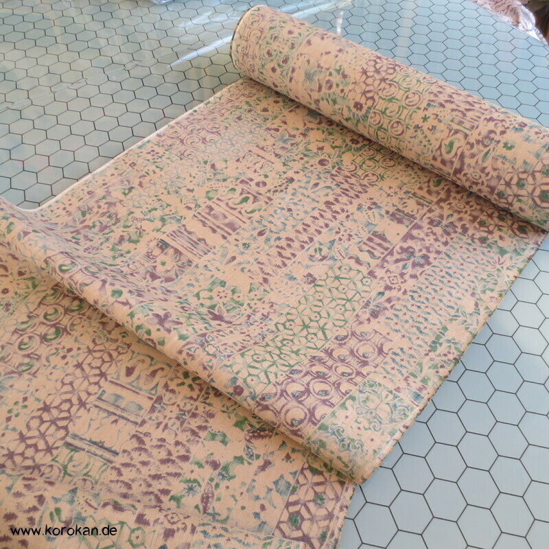 Patchwork Druck Honan Kimono Seide