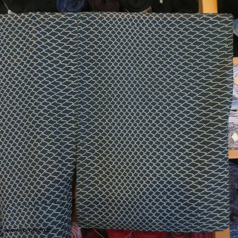 Mitsukoshi Hitoe Netzmuster auf petrol Rho Seiden Kimono