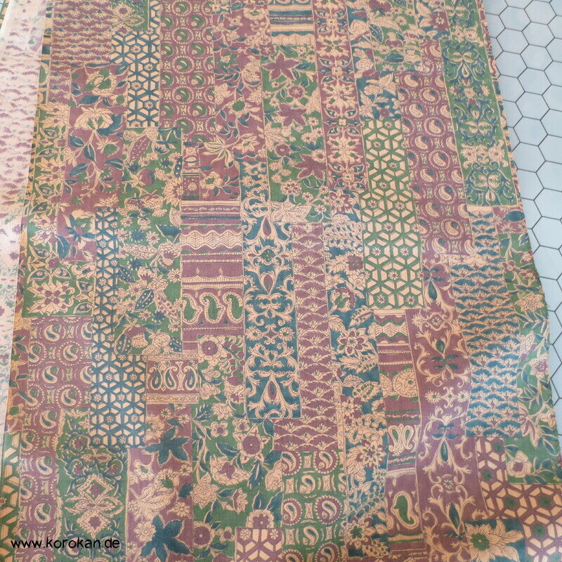 Patchwork Druck Honan Kimono Seide