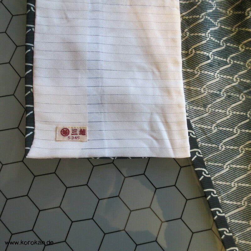 Mitsukoshi Hitoe Netzmuster auf petrol Rho Seiden Kimono