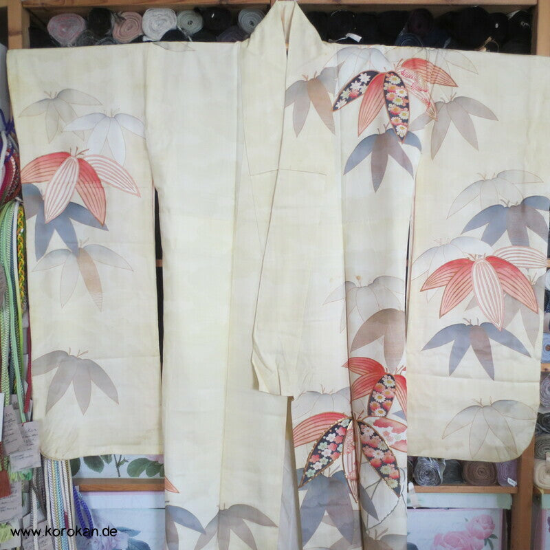 Bambus auf Wolken Rinzu Seiden Damast Furisode