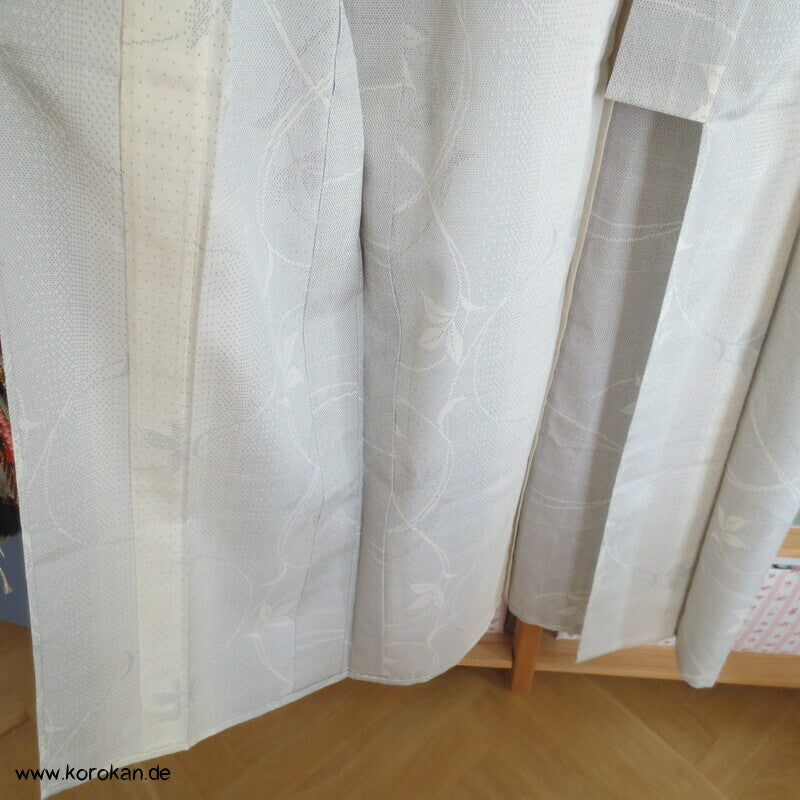 japanischer Kasuri Arabesken in Crepe Georgette Tsumugi Seiden Hitoe Kimono