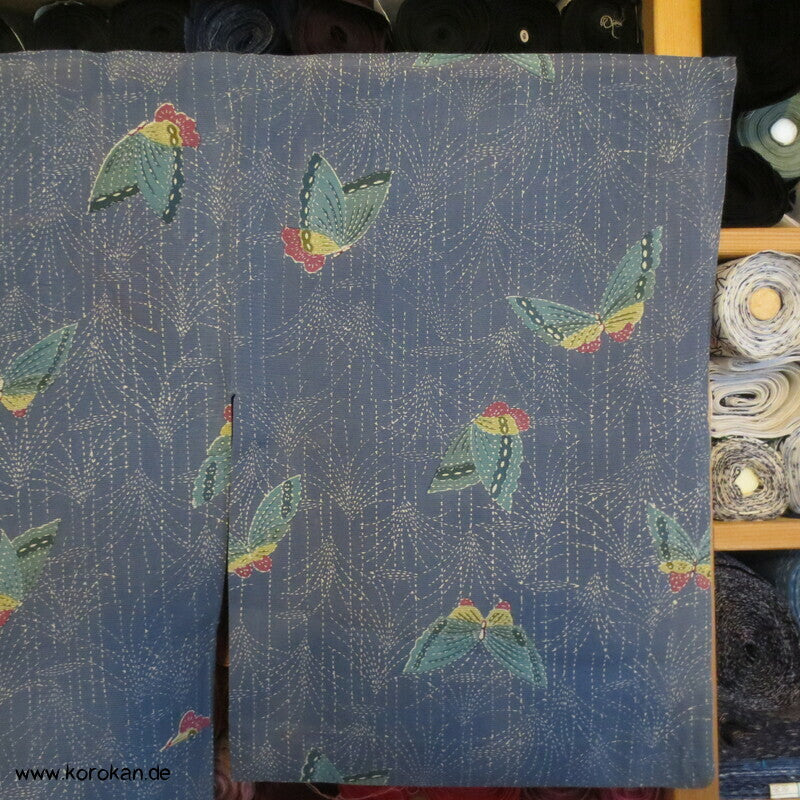Schmetterlingsdruck Hitoe Kimono, Rho Seide