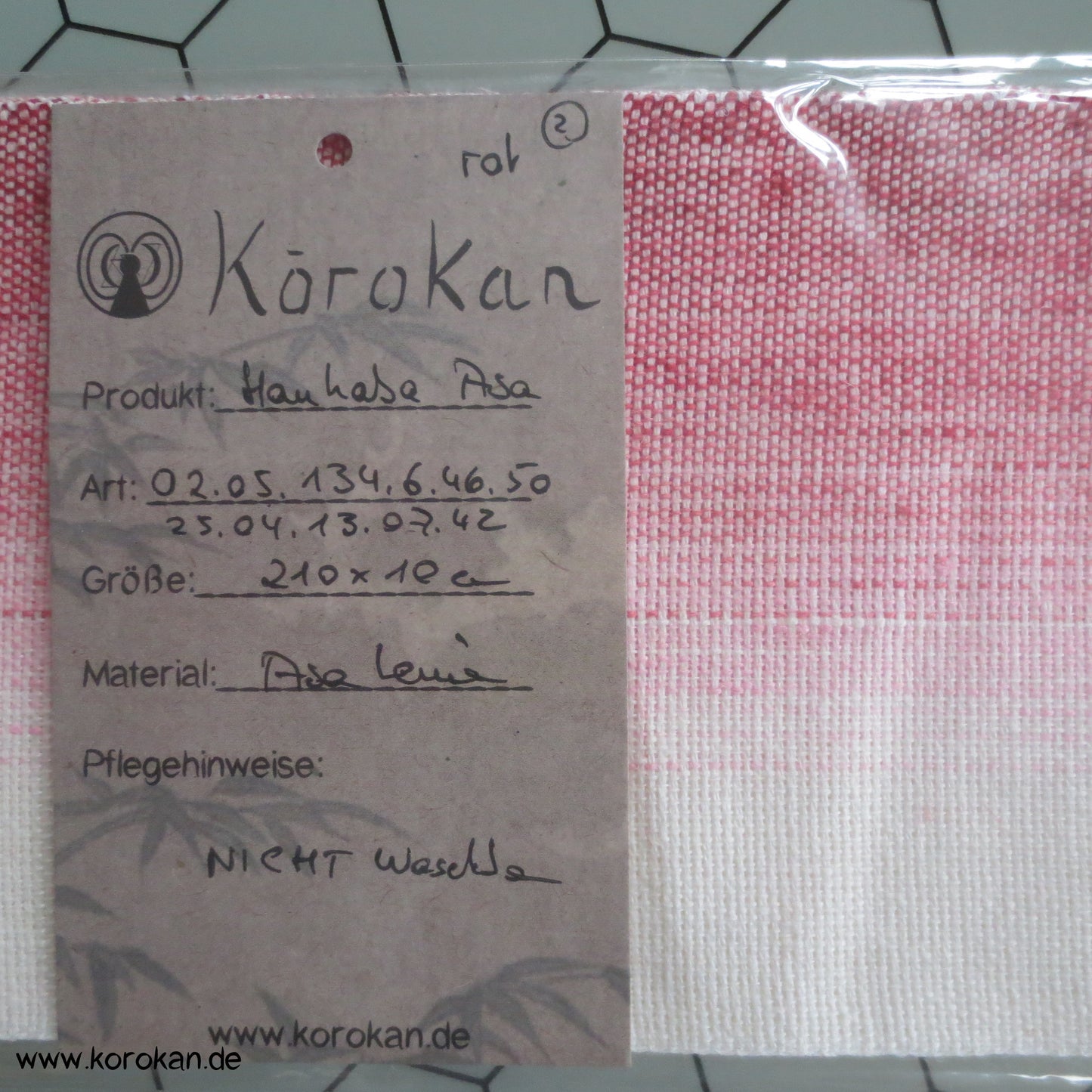 Obi steifer durchbrochen gewebter Hanfstoff mit gewebtem Farbverlauf