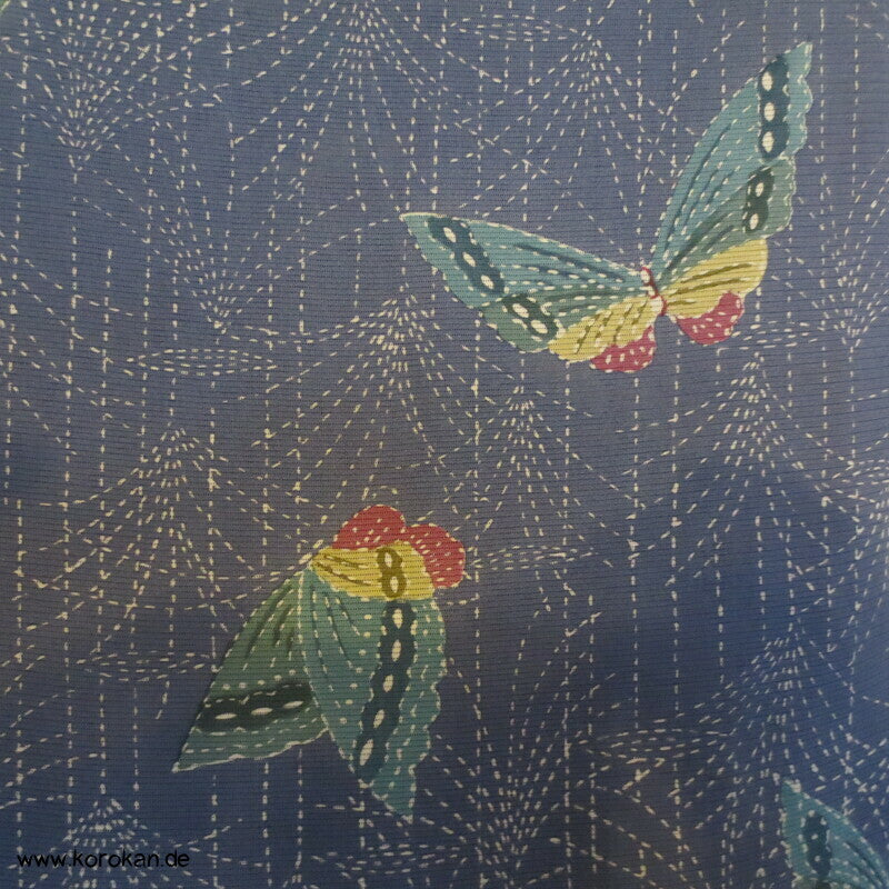 Schmetterlingsdruck Hitoe Kimono, Rho Seide