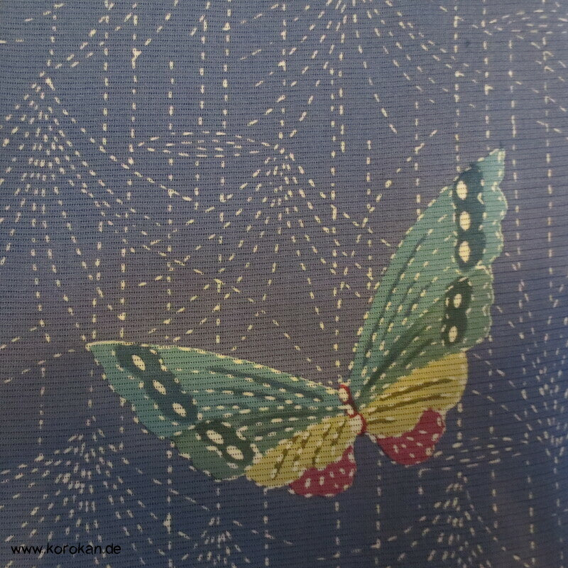 Schmetterlingsdruck Hitoe Kimono, Rho Seide
