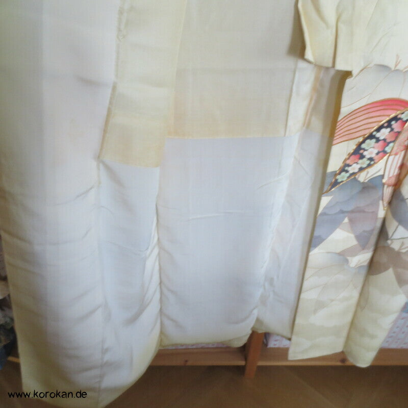 Bambus auf Wolken Rinzu Seiden Damast Furisode