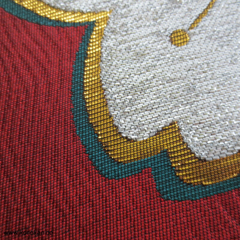 glänzende Sakura auf rot - petrol Fukuro Obi