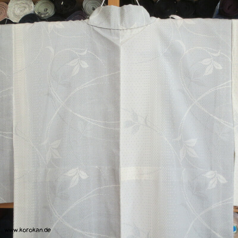 japanischer Kasuri Arabesken in Crepe Georgette Tsumugi Seiden Hitoe Kimono