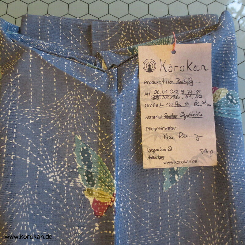 Schmetterlingsdruck Hitoe Kimono, Rho Seide